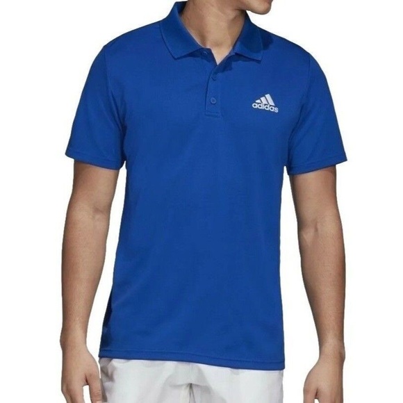 Adidas Blue Performance Polo Shirt Athletic Style - Picture 8 of 8